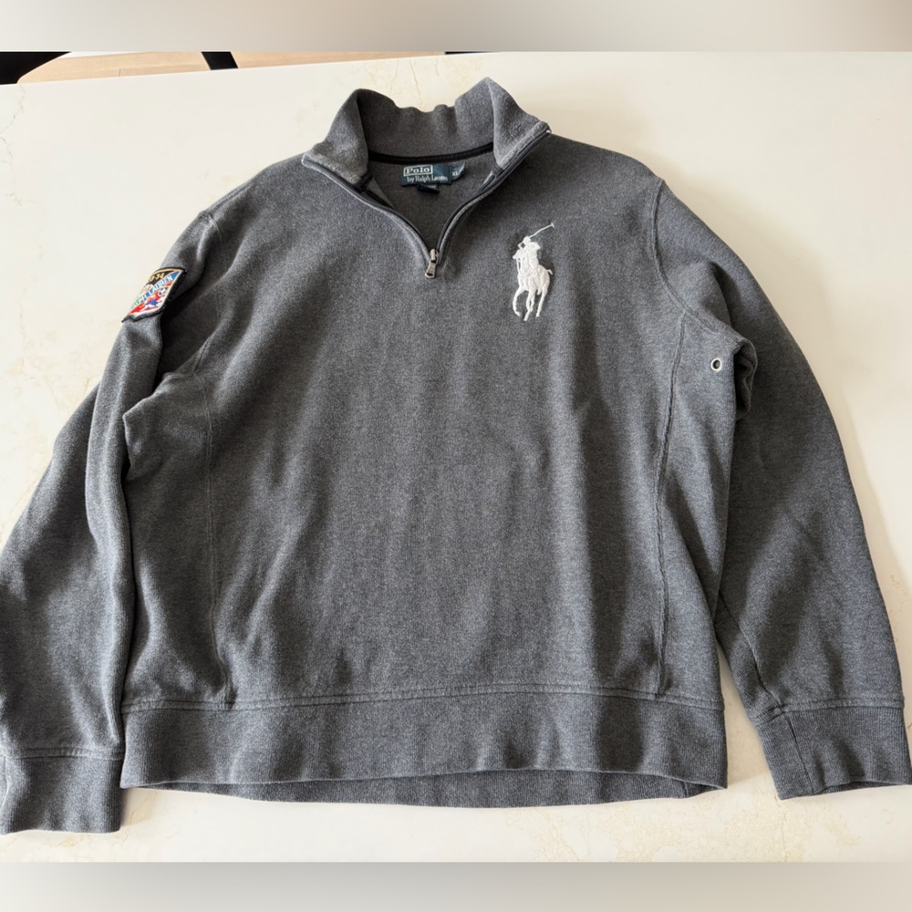Polo Ralph Lauren Grey big pony Quarter-Zip Sweatshirt